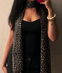 Leopard Print Tassel Scarf