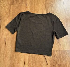Olive Green Cropped T-Shirt