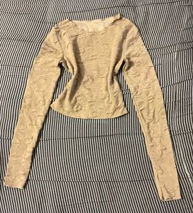 Beige Patterned Long Sleeve Top