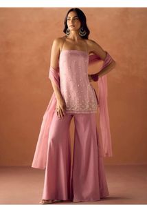 Elegant Pink Kurta Set with Palazzo