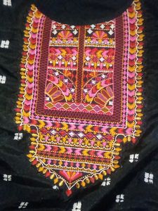 Black and white Dotted with thread work kurtii