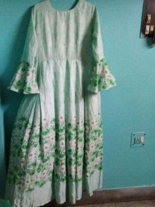 Elegant Floral Print Maxi Dress flare sleeves