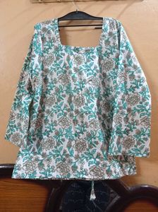 Floral Print Cotton Kurta