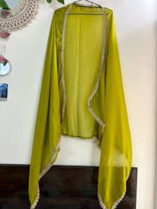 Mehndi Green japan silk embroidery suit pant Set