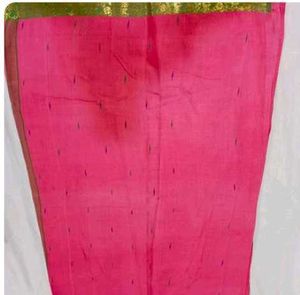 Pink Striped Cotton Saree