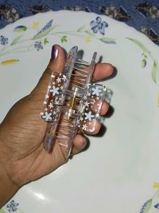 Transparent Floral Claw Hair Clip🌸👌💙
