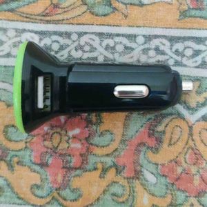 USB Car charger Adaptor Green Panel