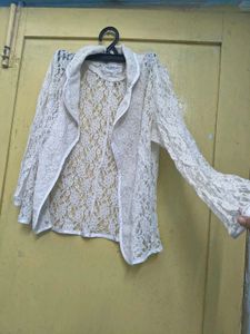 Elegant White Lace Blazer