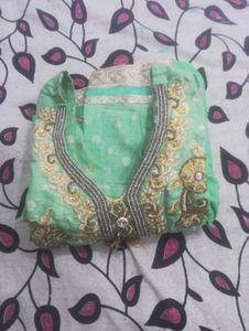 Vibrant Green Kurta with Patiala Pants