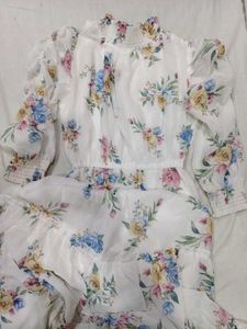 Floral Puff Sleeve Mini Dress
