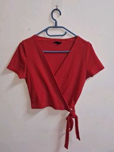 Red Wrap Top