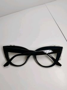 Glamorous Rhinestone Cat-Eye Glasses