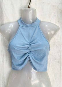 Ruched Halter Neck Crop Top