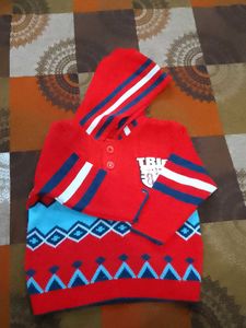 Trendy Red Kids Hooded Sweater