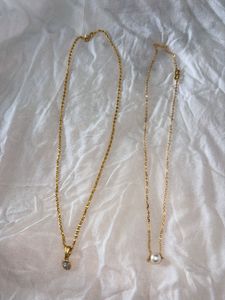 Elegant Gold Necklaces with Pendant & Pearl