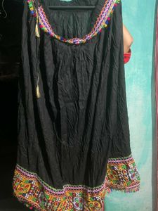 Embroidered Black Ethnic Skirt