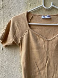 Set of 2 pinteresty Beige and white ribbed T-Shirt