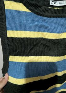 Striped Sleeveless Knit Top