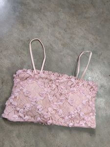 Beautiful Lace Rose Crop Top