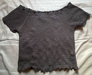 FREE SHIPPING - Black Bardot Crop Top