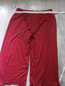 Red polka dot Palazzo Pants with Lace Detail
