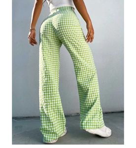 Chic Gingham Wide-Leg Pants