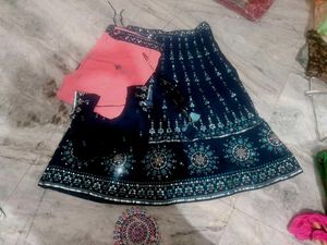 Beautiful Navy Blue Lehenga Choli Set