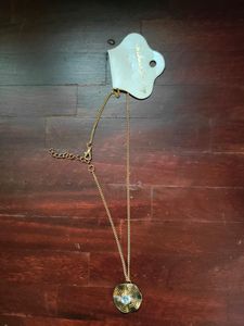 Unused Golden Color Chain With Stone Pendant
