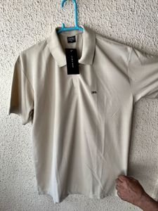 Zara Men's Beige Polo t Shirt newwdtag