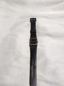 Black Strap Golden dial Watch in non working