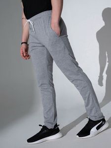 HubberholmeMen Grey Melange Regular Fit Track Pant