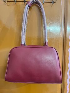Chic Burgundy Handbag with Cherry Charm