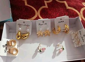 Combo Chic Gold Tone Earrings Set