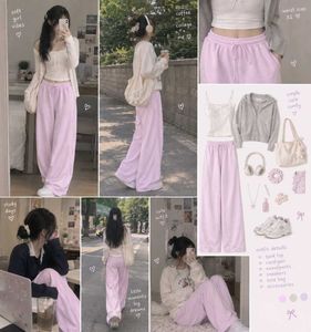 Soft Pastel Wide Leg Sweatpants