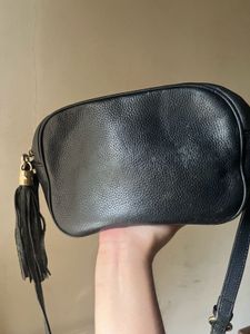 Gucci black leather crossbody bag
