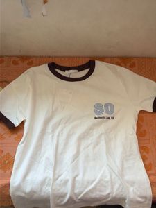ZARA Cream 'SO Boulevard Ave, LA' T-Shirt