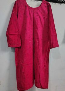 red Kurta  cottan Set with Trousers
