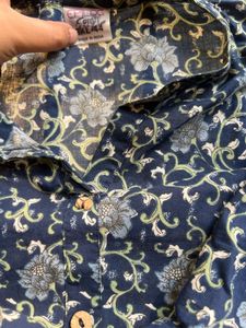 Blue Floral Print Kurta