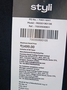 A Black Denim Jeans With 8 Pokets