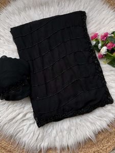 Elegant Black Sequin Saree