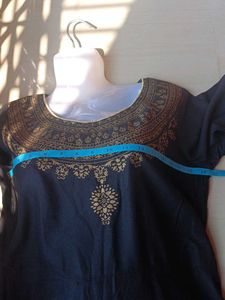 Elegant Black gown with Red Dupatta