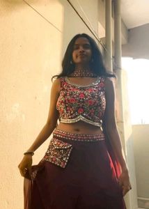 Maroon Embroidered Palazzo Set for Women