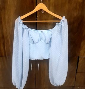 Unused M SIZE 34 Bust Sky-blue Crop Top