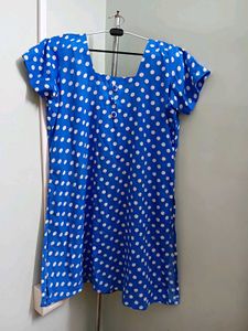Blue Polka Dot Kurta Pajama With Dupatta