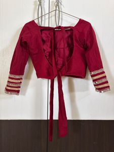 Beautiful Maroon choli set with Embellished Border