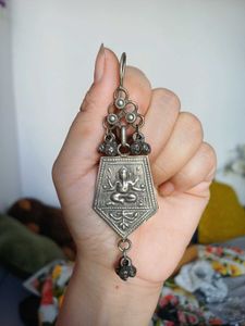 Brass handmade thappa work Ethnic Ganesha Earrings