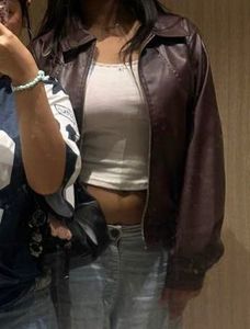 Brown Faux Leather Jacket