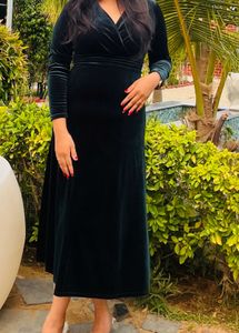 Elegant Velvet Wrap Dress