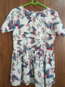 Adorable Butterfly Print Peplum Top