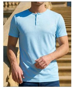 Men's Light Blue Henley T-Shirt